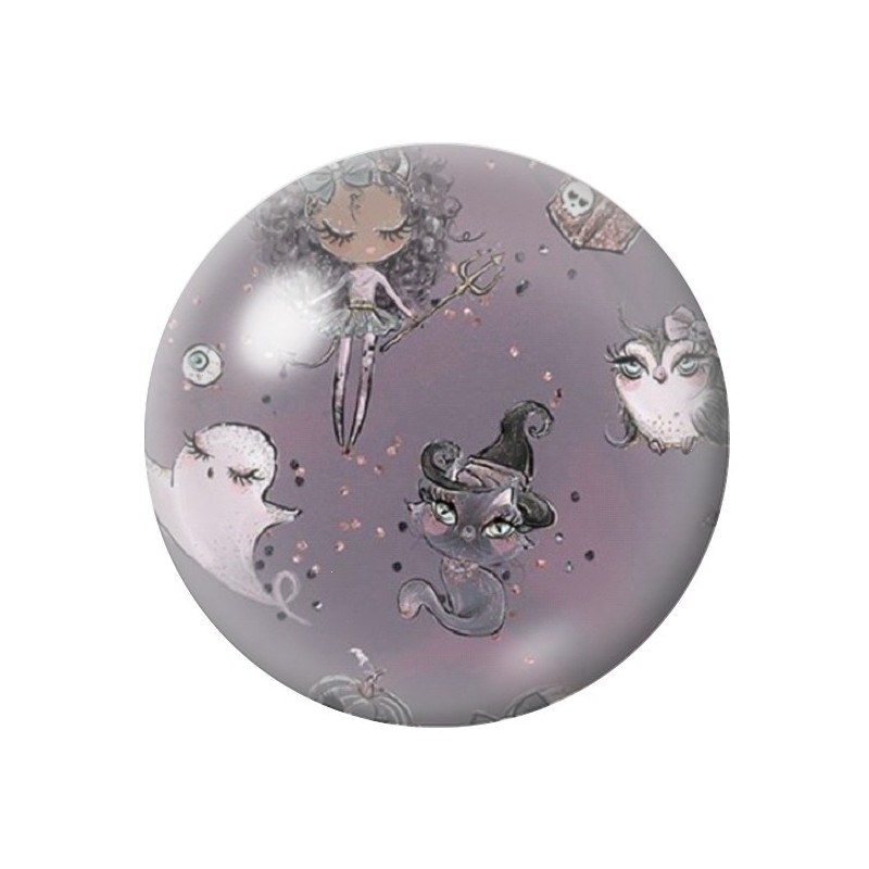 Cabochon en Verre Illustré Halloween 12 à 25mm