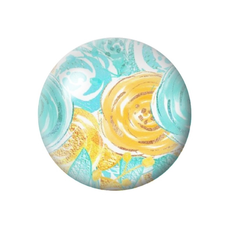 Cabochon en Verre Illustré Fleurs 12 à 25mm