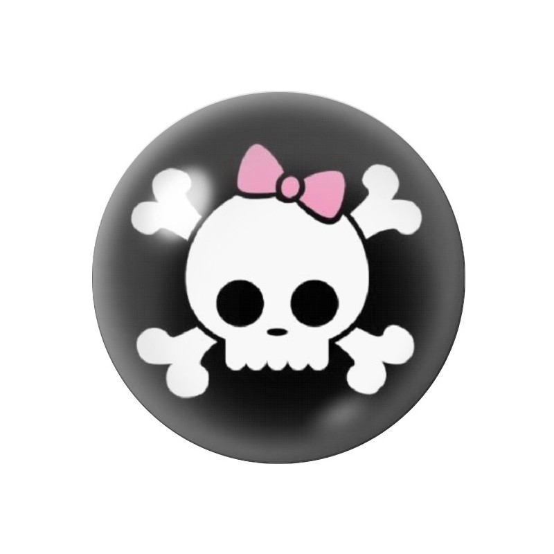 Cabochon en Verre Illustré Pirate 12 à 25mm