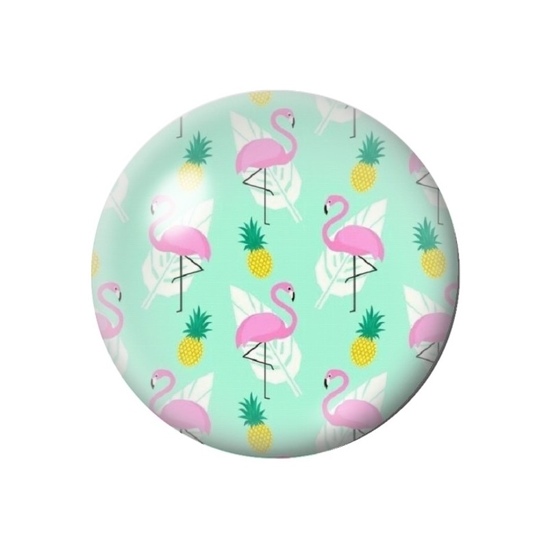 Cabochon en Verre Illustré Flamants Roses 12 à 25mm