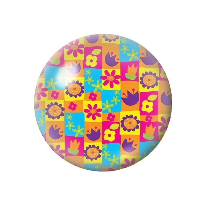 Cabochon en Verre Illustré Fleurs 12 à 25mm