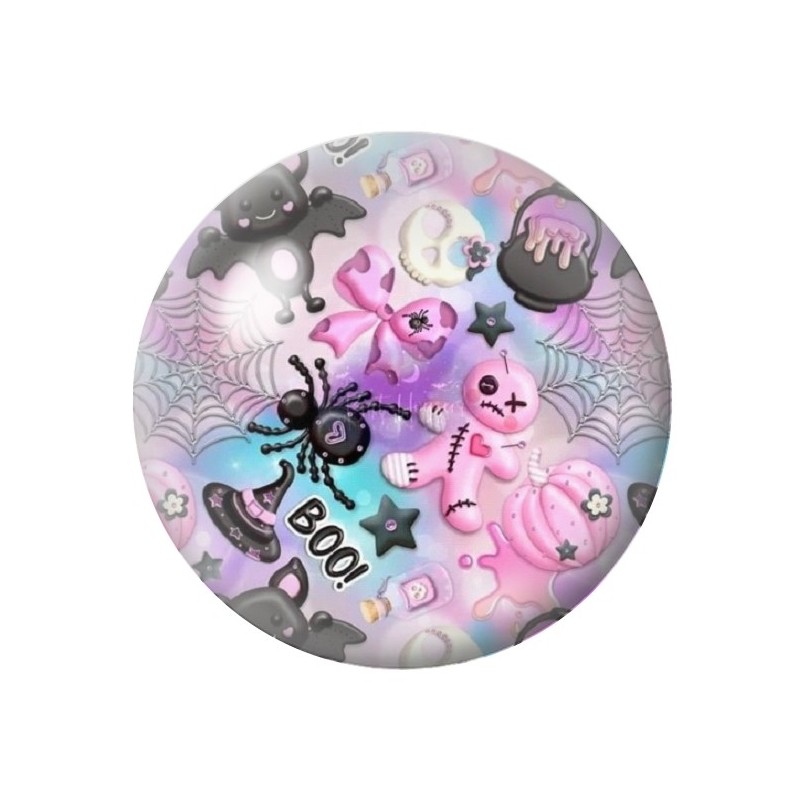 Cabochon en Verre Illustré Halloween 12 à 25mm