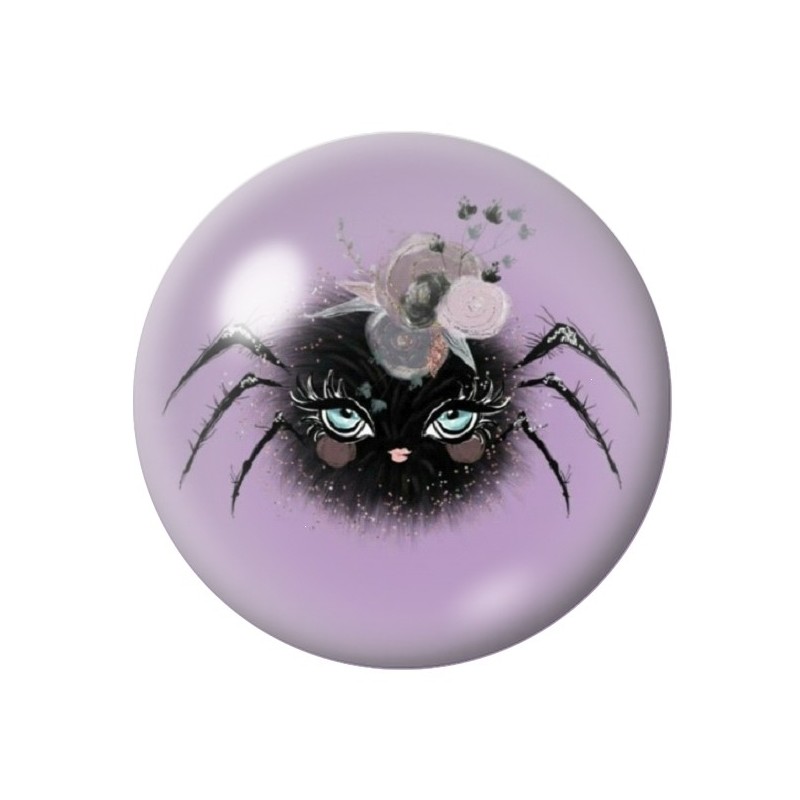 Cabochon en Verre Illustré Araignée Halloween 12 à 25mm