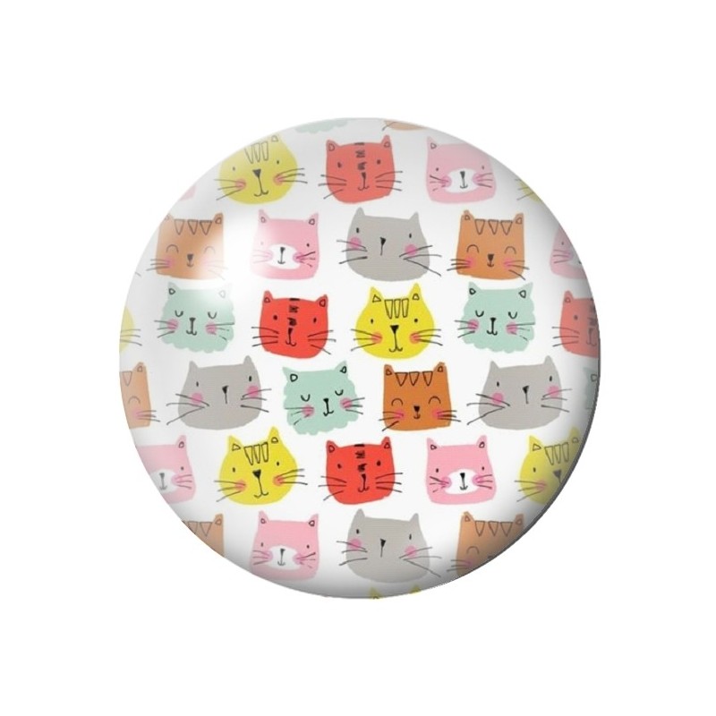 Cabochon en Verre Illustré Chats 12 à 25mm