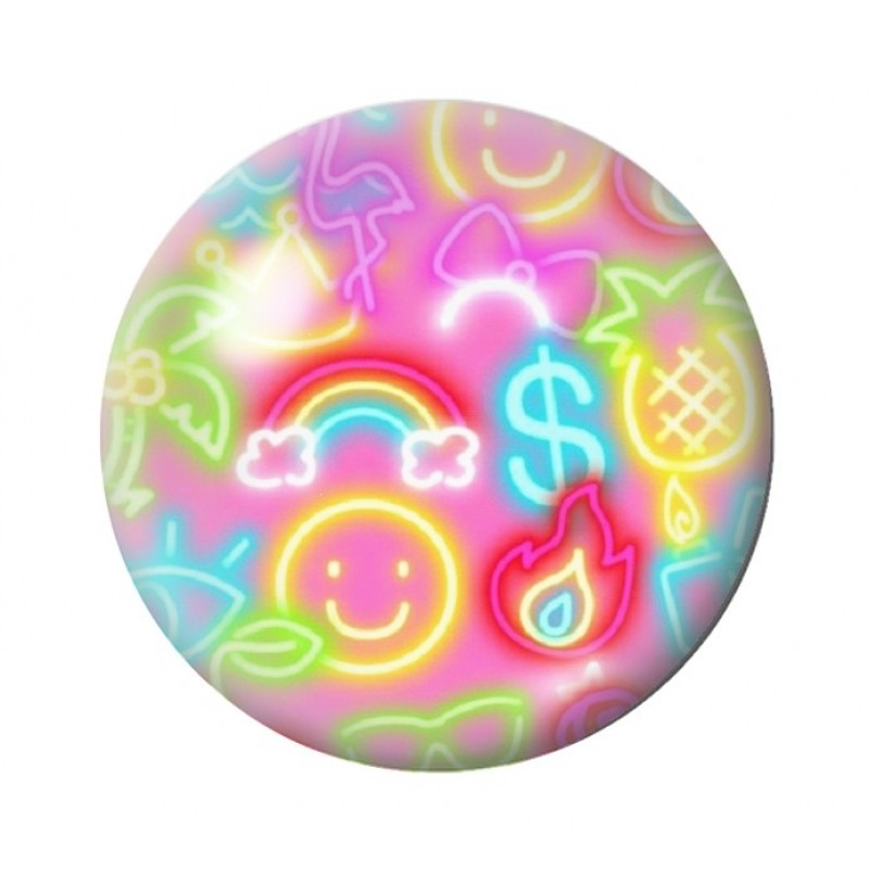 Cabochon en Verre Illustré Néons Rétro 12 à 25mm