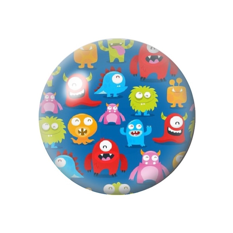 Cabochon en Verre Illustré Monstres Halloween 12 à 25mm