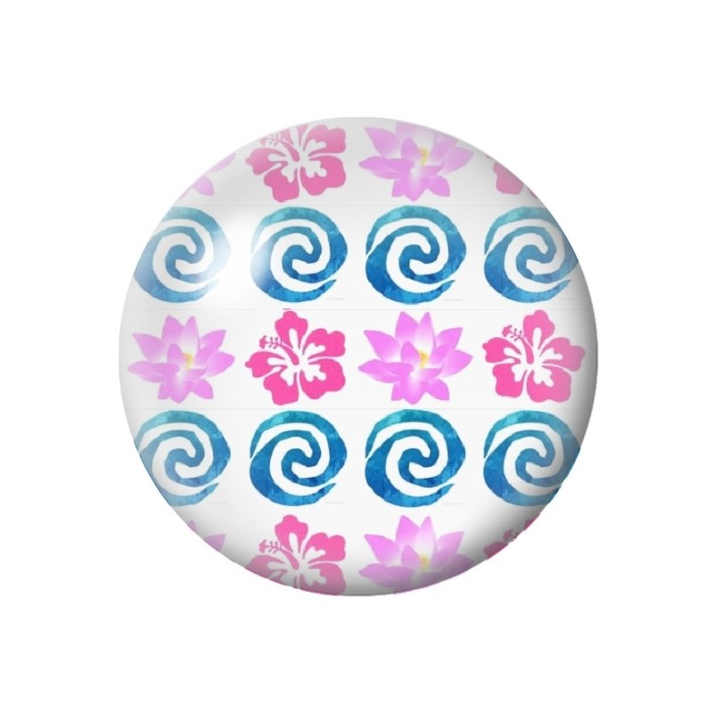 Cabochon en Verre Illustré Fleurs 12 à 25mm