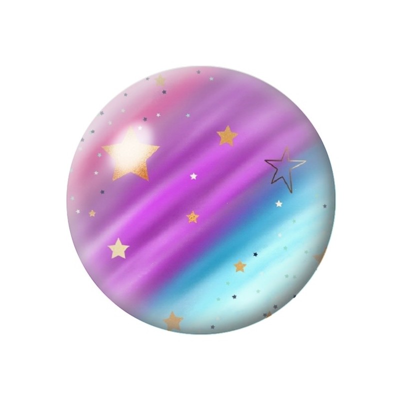 Cabochon en Verre Illustré Etoiles 12 à 25mm