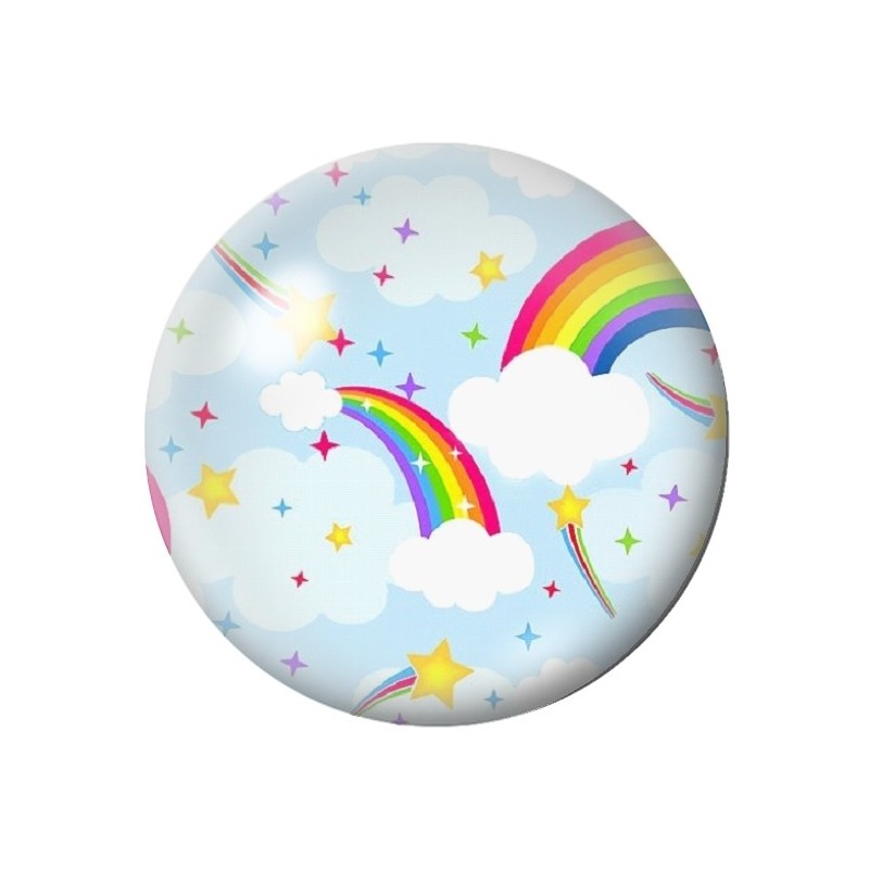 Cabochon en Verre Illustré Arc-en-ciel 12 à 25mm