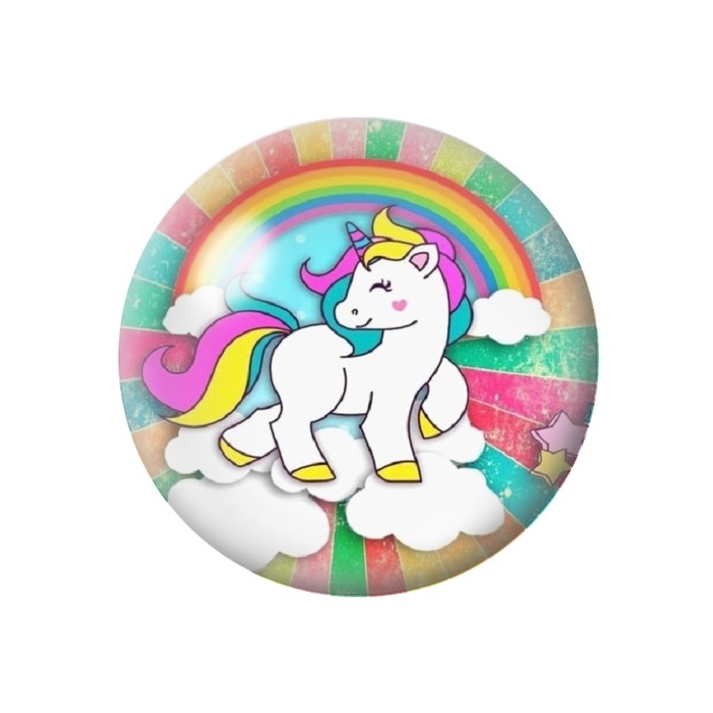 Cabochon en Verre Illustré Licorne 12 à 25mm