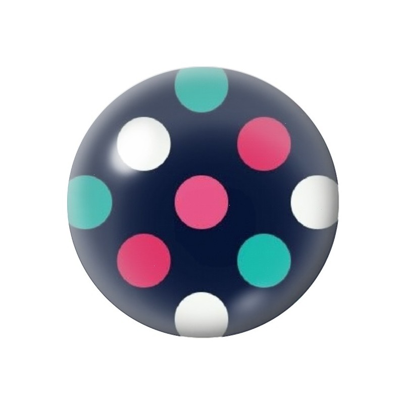 Cabochon en Verre Illustré Pois Rétro 12 à 25mm