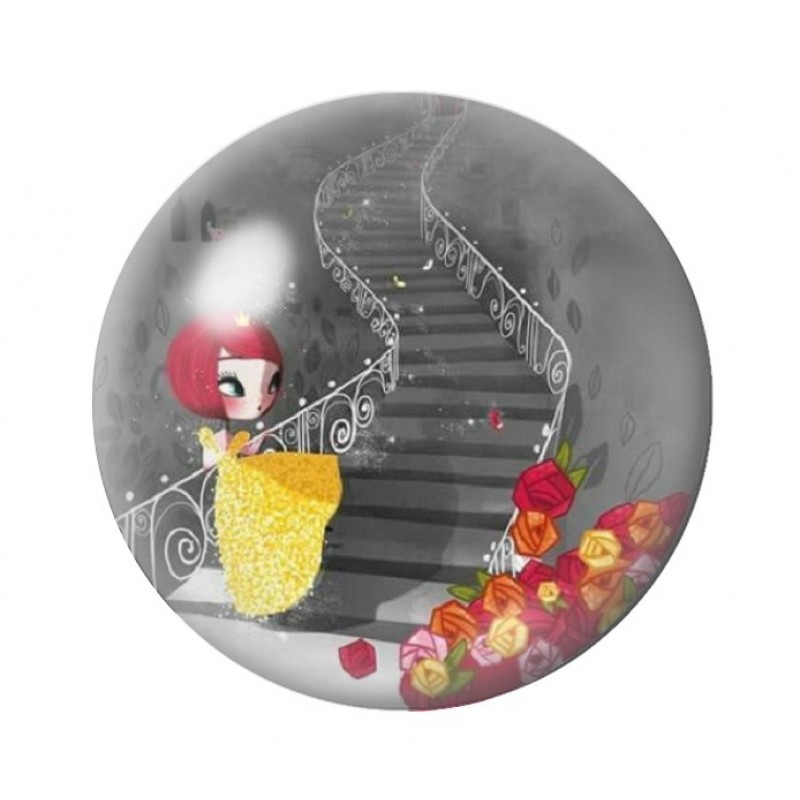 Cabochon en Verre Illustré Cendrillon 12 à 25mm