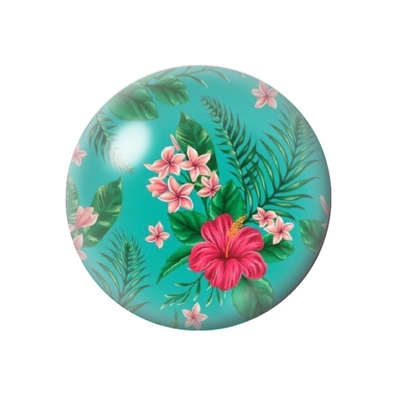 Cabochon en Verre Illustré Fleurs 12 à 25mm