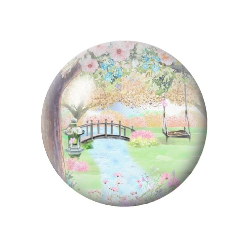 Cabochon en Verre Illustré Joli Paysage 12 à 25mm