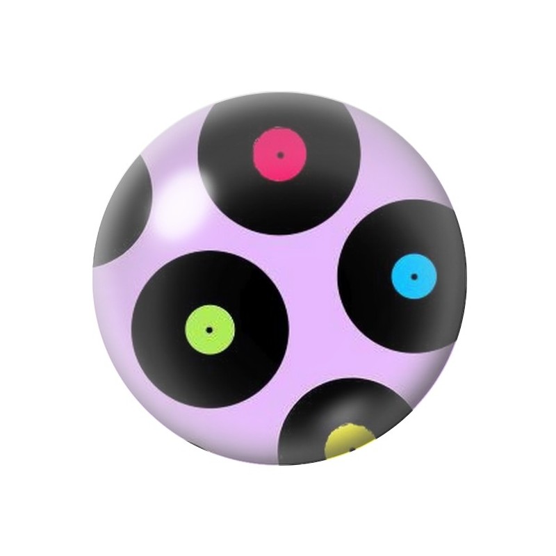 Cabochon en Verre Illustré Disque Rétro 12 à 25mm