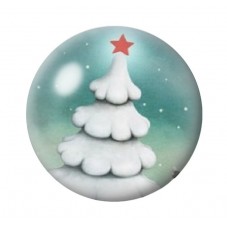 Cabochon en Verre Illustré Sapin de Noël 12 à 25mm pour la Création de Bijoux Fantaisie - DIY