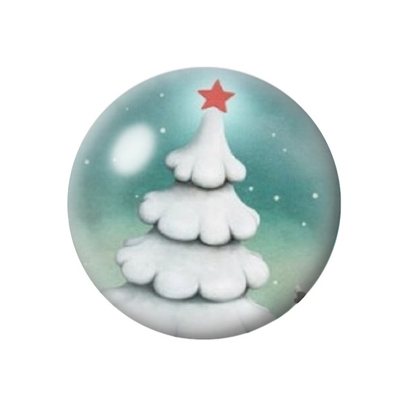 Cabochon en Verre Illustré Sapin de Noël 12 à 25mm