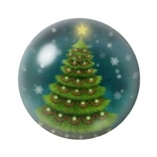 Cabochon en Verre Illustré Sapin de Noël 12 à 25mm pour la Création de Bijoux Fantaisie - DIY