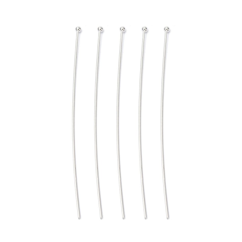 50 Tiges à Boule Argentées 60mm