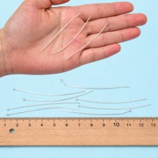 50 Tiges à Boule Argentées 60mm