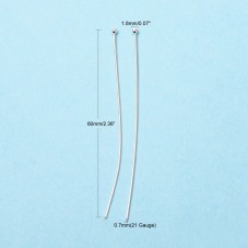 50 Tiges à Boule Argentées 60mm