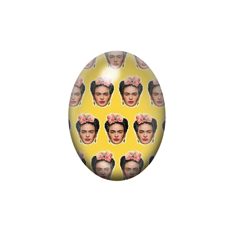 Cabochon en Verre Illustré Frida Kahlo 13x18, 18x25 ou 30x40mm