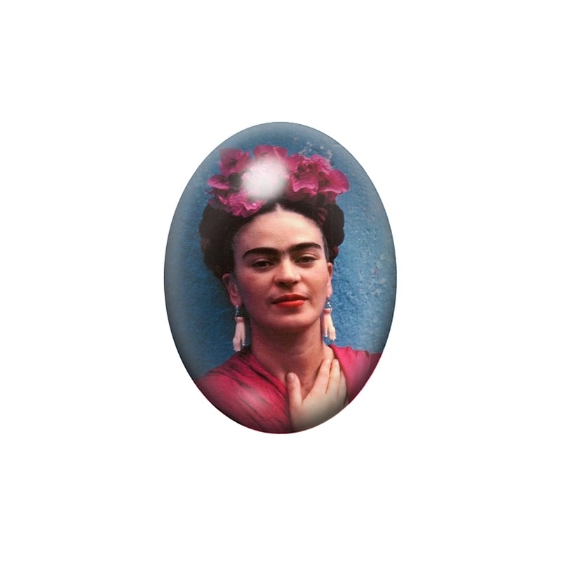 Cabochon en Verre Illustré Frida Kahlo 13x18, 18x25 ou 30x40mm