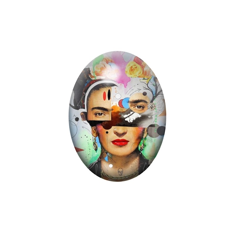 Cabochon en Verre Illustré Frida Kahlo 13x18, 18x25 ou 30x40mm