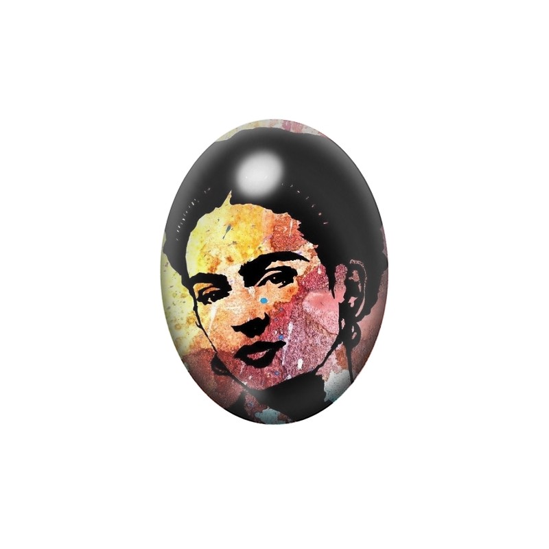 Cabochon en Verre Illustré Frida Kahlo 13x18, 18x25 ou 30x40mm