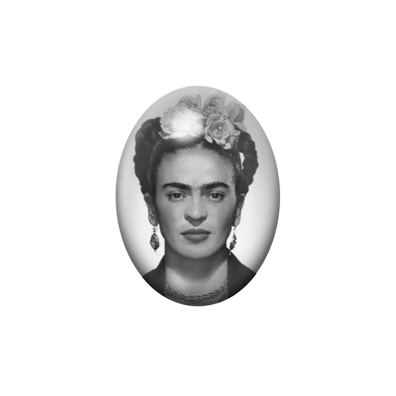Cabochon en Verre Illustré Frida Kahlo 13x18, 18x25 ou 30x40mm