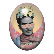 Cabochon en Verre Illustré Frida Kahlo au Bandeau Kahlo 13x18, 18x25 ou 30x40mm pour la création de bijoux fantaisie - DIY