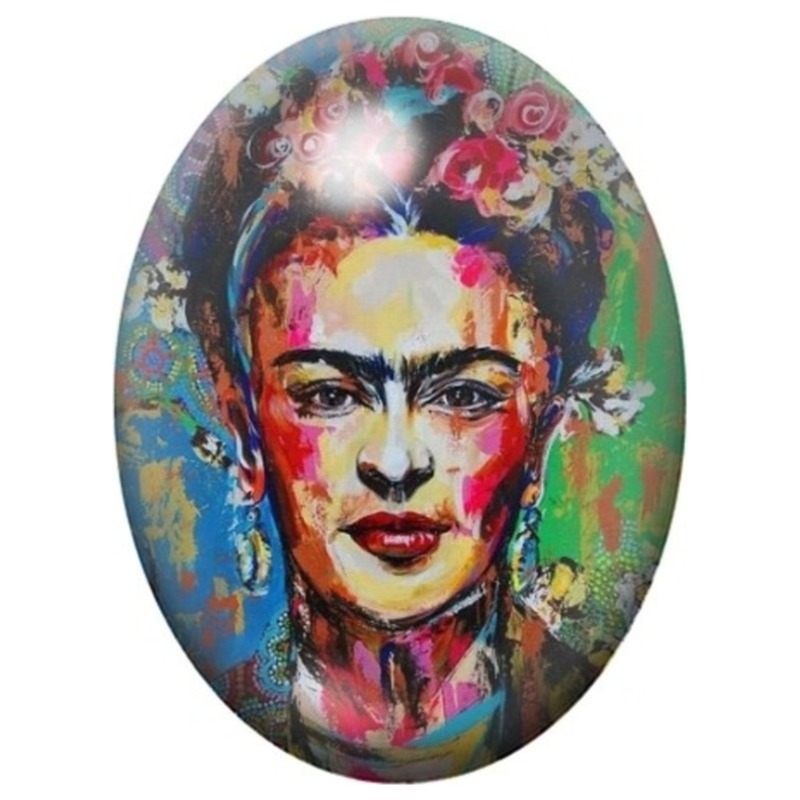 Cabochon en Verre Illustré Frida Kahlo Portrait Expressionniste 13x18, 18x25 ou 30x40mm