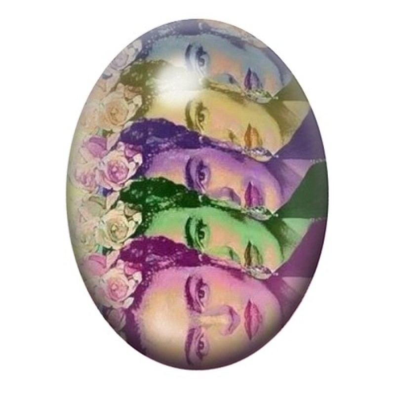 Cabochon en Verre Illustré Frida Kahlo 13x18, 18x25 ou 30x40mm
