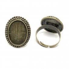 Support Bague Ajustable Bronze pour Cabochon 13x18mm pour la Création de Bijoux Fantaisie - DIY