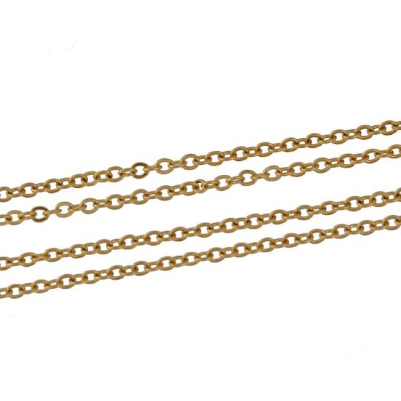 1 Mètre de Chaine à Mailles Fines en Acier Inoxydable Doré 1,5x1,2mm