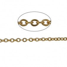 1 Mètre de Chaine à Mailles Fines en Acier Inoxydable Doré 1,5x1,2mm