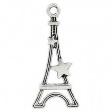 4 Breloques Tour Eiffel Argenté 29x13mm pour la Création de Bijoux Fantaisie - DIY