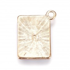 2 Breloques Carte As de Coeur en Émail Blanc Métal Doré 19x14mm Saint Valentin