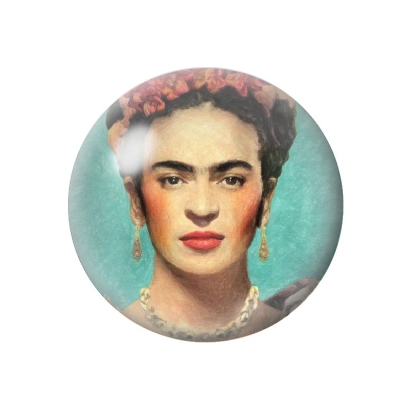 Cabochon en Verre Illustré Frida Kahlo 12 à 25mm