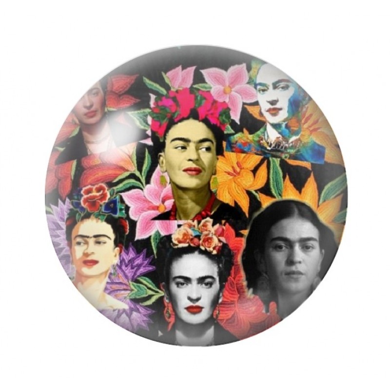 Cabochon en Verre Illustré Frida Kahlo 12 à 25mm