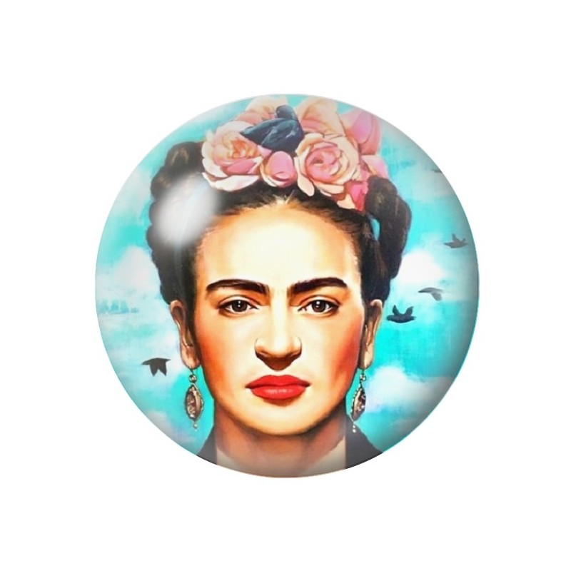 Cabochon en Verre Illustré Frida Kahlo 12 à 25mm
