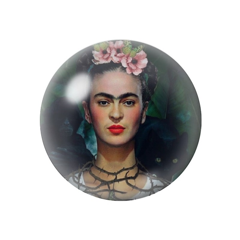 Cabochon en Verre Illustré Frida Kahlo 12 à 25mm