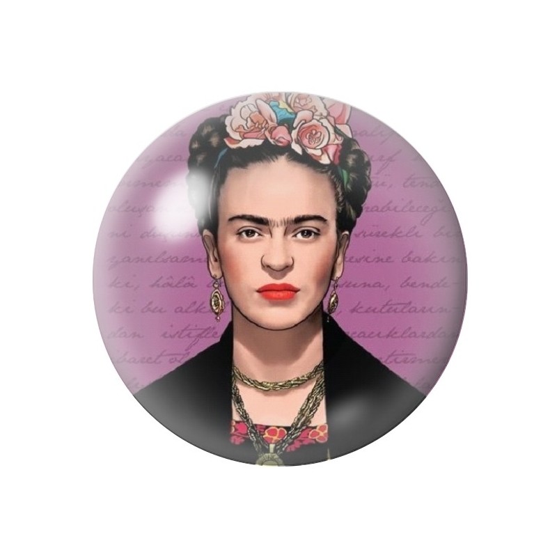 Cabochon en Verre Illustré Frida Kahlo 12 à 25mm