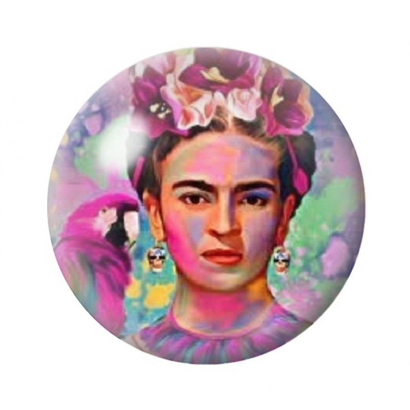 Cabochon en Verre Illustré Frida Kahlo 12 à 25mm