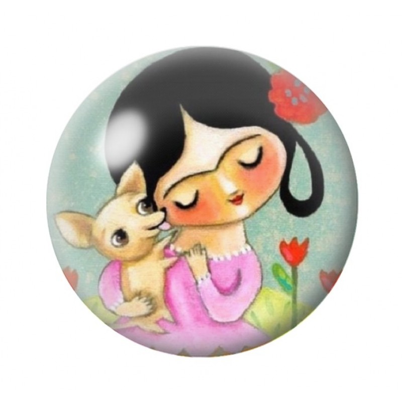 Cabochon en Verre Illustré Frida Kahlo 12 à 25mm