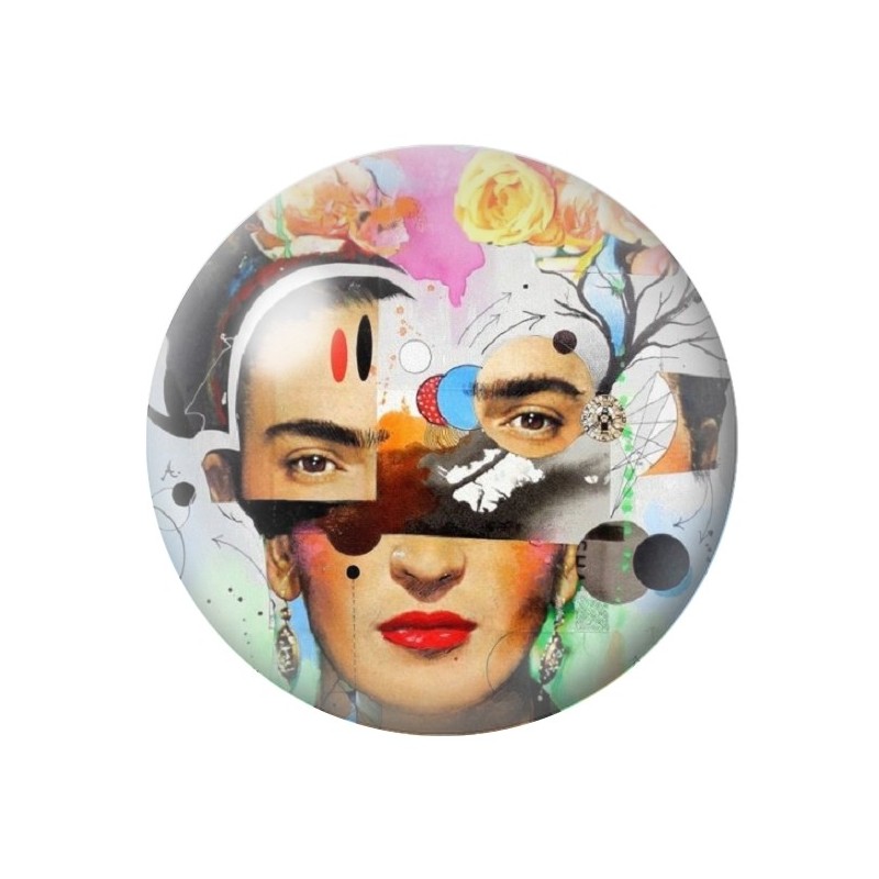 Cabochon en Verre Illustré Frida Kahlo 12 à 25mm