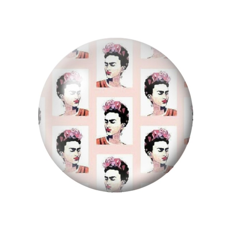 Cabochon en Verre Illustré Frida Kahlo 12 à 25mm