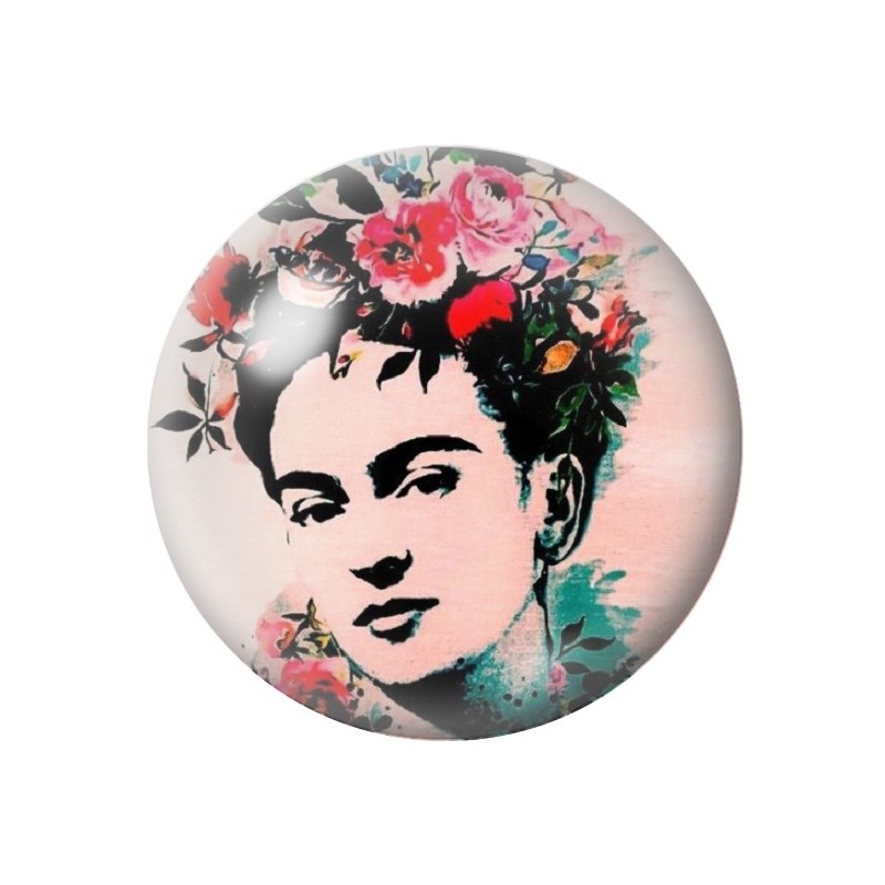 Cabochon en Verre Illustré Frida Kahlo 12 à 25mm