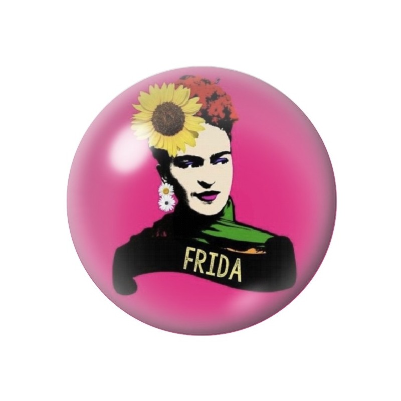 Cabochon en Verre Illustré Frida Kahlo 12 à 25mm