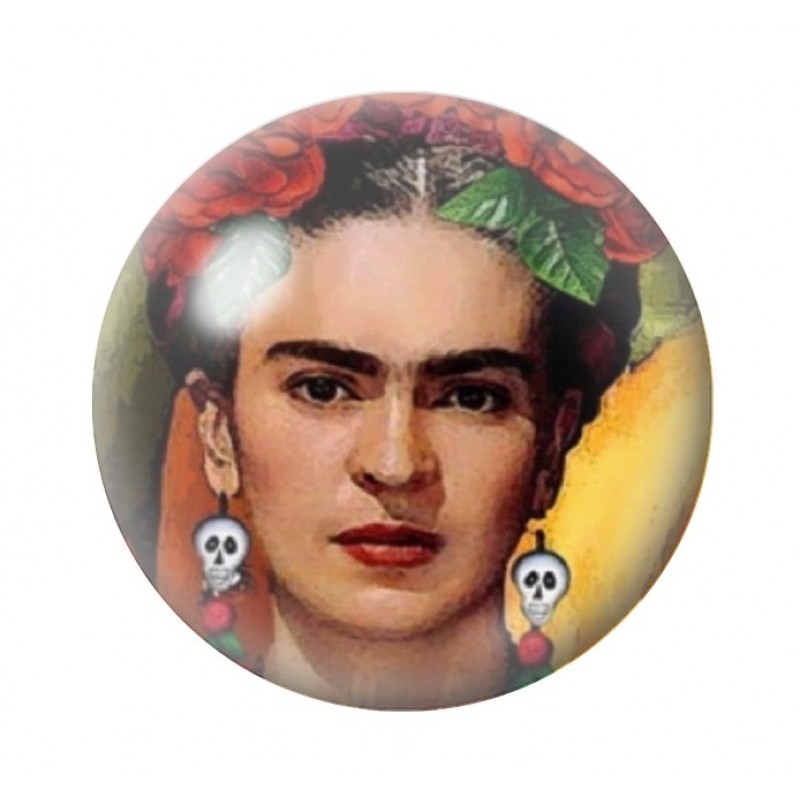 Cabochon en Verre Illustré Frida Kahlo 12 à 25mm